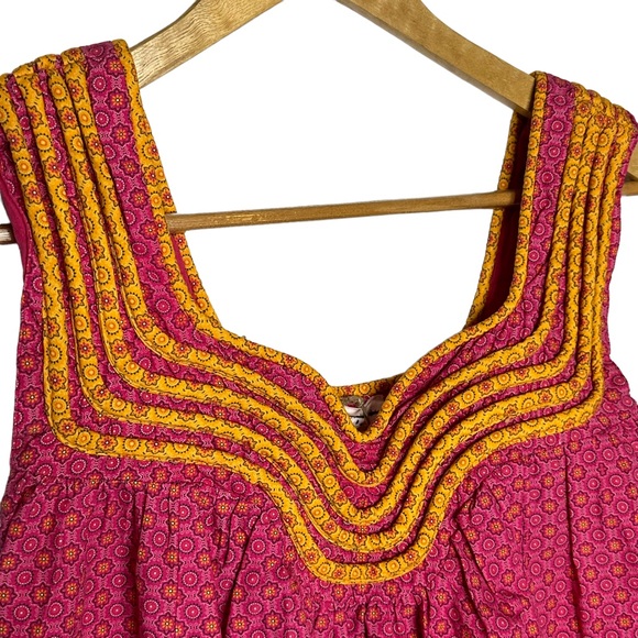 NWT Anthropologie Let Me Be Swing Tunic Mini Dress pink/yellow xxs - Picture 6 of 15